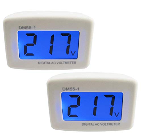 Digital Voltmeter, Yeeco Flat US Plug in AC LCD Voltmeter Volt Panel Meter AC 100V for AC 80-300V, Voltage Tester Voltage Monitor, Gauge Household Amp Meter Measuring, 2 PCS