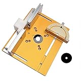 KETIPED Aluminium Router Table Insert Plate for 65mm Router,Woodworking Benches Router Flip Plate with Miter Gauge Guide Aluminium Fence Sliding Brackets,Multifunctional Trimming Engraving Table