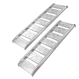 Ruedamann アルミラダー 2本セット 長さ122.5cm*外幅34cm 耐荷重1600kg アルミスロープ バイク ラダーレール 幅広 滑り止め ATV四輪バギー 薪割り機農機具 バイク スロープシルバー