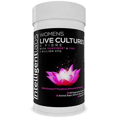 Probiotici con Prebiotici per Donne, 6 Miliardi di CFU, Estratto di Mirtillo Crantiva, D-mannosio e Prebiotici in Uno! 1 Capsula al Giorno, 2 Mesi di Fornitura per Confezione