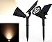 Magictec Solar Spotlights, Warm Light 2-in-1 Adjustable 4 LED Wall/Landscape Solar Lights with Automatic On/Off Sensor, 2 Pack