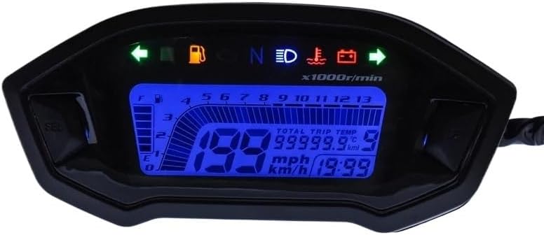 Motorcycle Odometer Gauge Digital 13000rpm Motorcycle Tachometer Universal Motorcycle Odometer Backlight Vehicle For 2-4 Cylinders