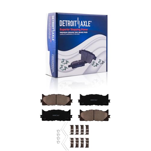 Image of Detroit Axle - Brake Pads for Toyota Camry Avalon Lexus ES350 ES300h, 4pc Front & Rear Ceramic Brake Pads Set Replacement