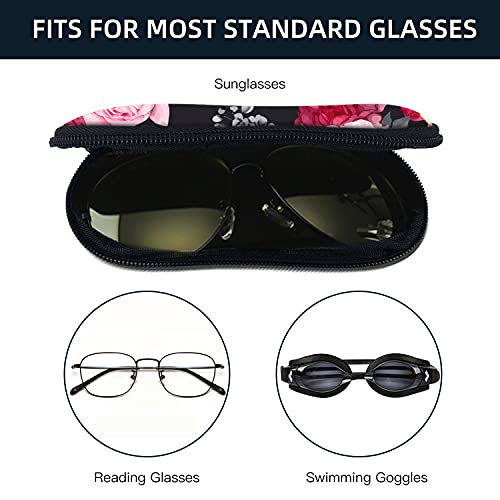 Image of Sunglasses Soft Case with Carabiner Ultra Light Neoprene Zipper Glasses Case