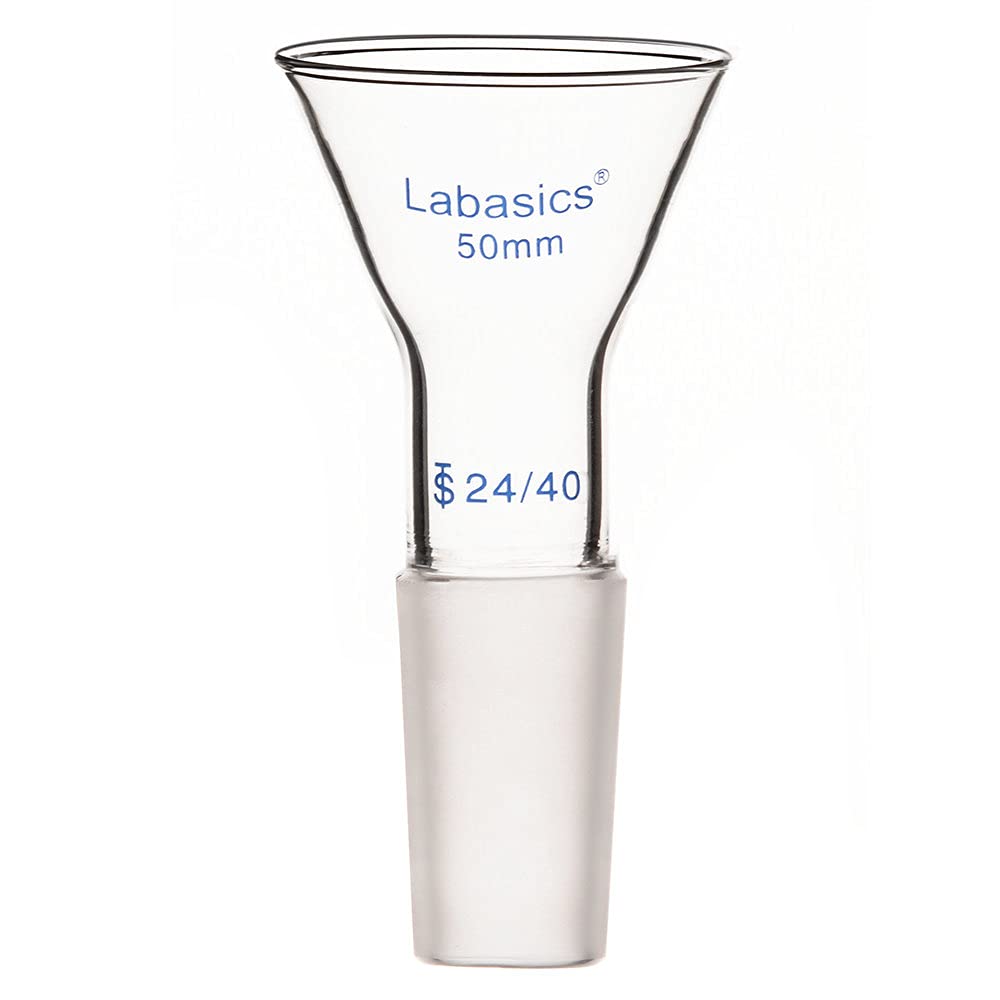 Labasics Glass Short Stem Powder Funnel with 150 mm Top Outer Dimension and 24/40 Inner Joint, Lab Glassware for Filtration and Transfer — Amazon image 10