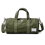 Gootium Compact Crossbody Bag – Canvas Shoulder Bag & Travel Organizer – Vintage Cylinder Style Mini Tote for EDC, Small Barrel Bag for Men & Women, Olive