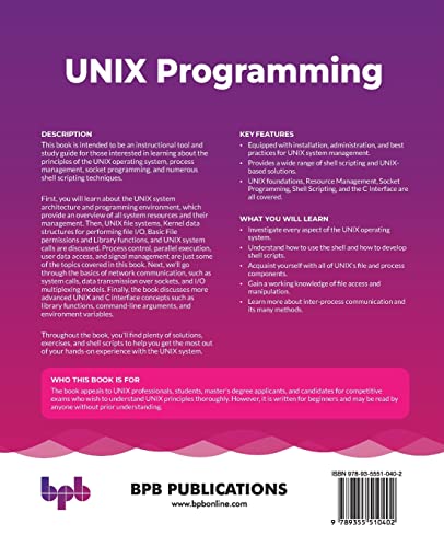 Unix Programming: Unix Processes, Memory Management, Process Communication, Networking, And Shell Scripting (English Edition) #TOP1