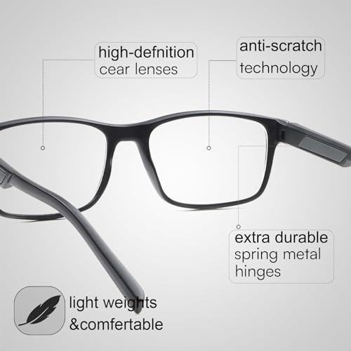 Image of Henotin 5 Pack Reading Glasses for Men, Blue Light Readers for Men, Spring Hinges Computer Eye Glasses