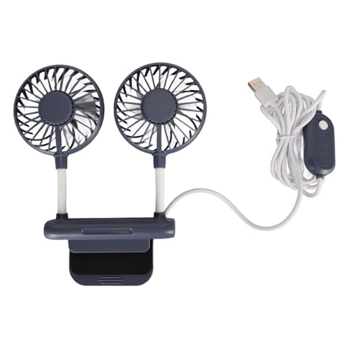 Tomantery Ventilador de Monitor, Cable USB Silencioso de 3 Velocidades para Oficina, Familia, Ahorro de Espacio, Clamp/Holder en Ventilador de Computadora (Azul)