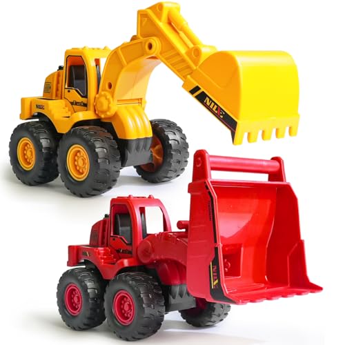 Construction Toys, Friction Powered Excavator Loader Truck Vehicles, Beach Sand