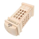 TEHAUX 木製ハウス型貯箱 磁器製コイン収納ケース 壊れないマネーホルダー 小銭整理ポット 家用キャッシュコンテナ デザイン性のあるコインバンク