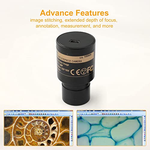 Swift Compound Trinocular Microscope Sw380T,40X-2500X Magnification,Siedentopf Head,Two-Layer Mechanical Stage,With 1.3Mp Camera And Software Windows/Mac Compatible #TOP6