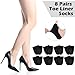 Skicuff 8 Pairs Toe Liner Socks Women Five Toeless Open Toe Sock for Summer Sandal with Nonslip Heel Gripper(Black,5-9)