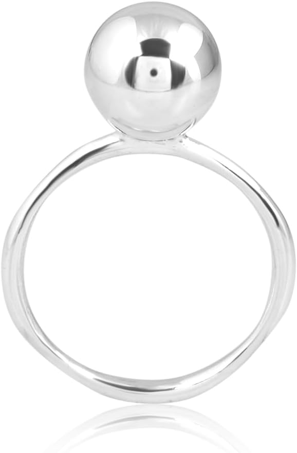 925 Sterling Silver Ball Ring for Women, Unique Design Daily Wear Ring