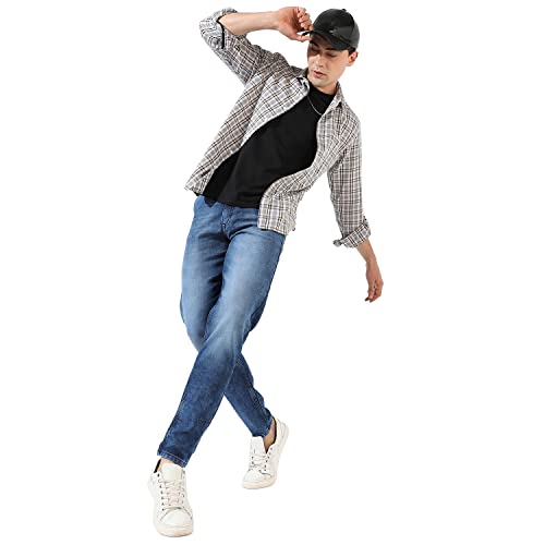 Image of CAHOOT Men's Button Up Shirt for Casual Wear | Regular Fit | Poly Lycra Shirt Crafted with Short Sleeve & Enhanced Stretch Comfort Fit for Everyday Wear