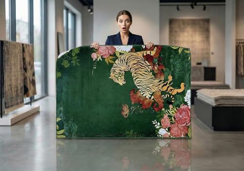 Image of BLUSH & BLOOM 4 x 6 Feet Area Rugs Washable Rug: Modern Animal Print Living Room Rug Soft Anti-Skid Thin Carpet Indoor Floor Non-Shedding Carpets for Bedroom Dining Farmhouse Nursery Home Office