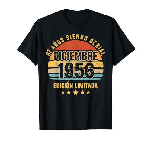 67 Años Cumpleaños Regalo Diciembre 1956 Diciembre 67 Años Camiseta