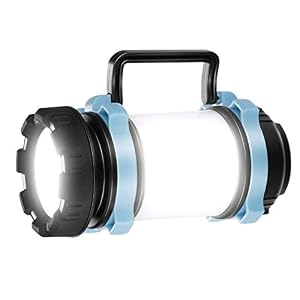 Homealexa Handheld LED Camping Lantern Rechargeable Super Bright Camping Lamp 4400 mAh Dimmable Torch with Warning Light Suitable for Camping, Fishing, Hiking, Emergency (Blue)
