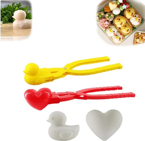 Endxedio Entenreisform, 2024 Reisform, Entenform, Reis-Form, Entenform, DIY-Sushi-Form, Tierreis-Werkzeug, Schneeball-Form (2 x gemischt)