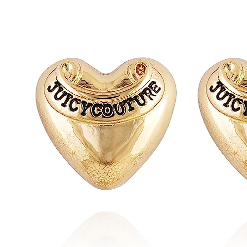 Juicy Couture Goldtone Signature Logo Heart Stud Earrings2