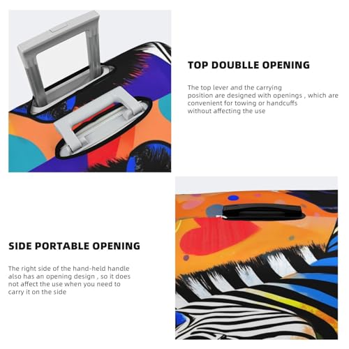Colorful Zebra Luggage Cover Elastic Washable Protector Anti-Scratch Travel Suitcase Covers With Concealed Zipper For 18-32 Inch Luggage X-Large4
