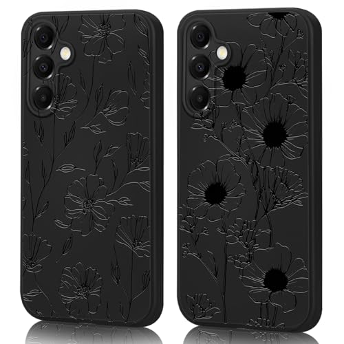 Coque Samsung S24 FE incassable lot de 2 étuis fleurs souples anti-rayures