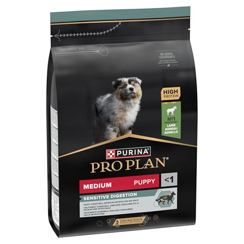 Pro Plan PURINA PRO PLAN Medium Puppy Sensitive Digestion Welpenfutter trocken, reich an Lamm, 1er Pack (1 x 3 kg)