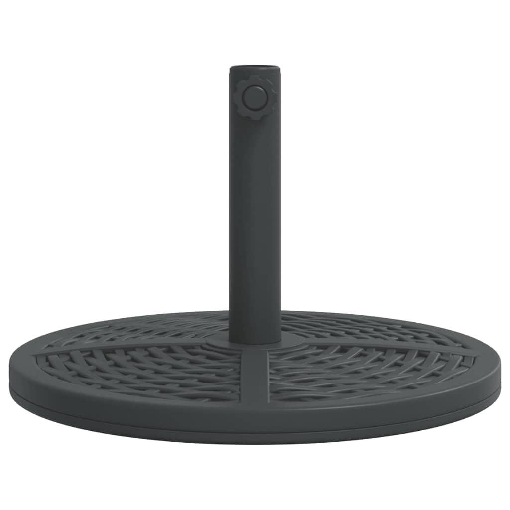 Stojak na parasol przeciwsłoneczny 12 kg z rattanowym wzorem, maszt Ø 38/48 mm, stabilna podstawa parasola na balkon, taras, do ogrodu, z adapterem i obciążnikiem dla bezpiecznego ustawienia