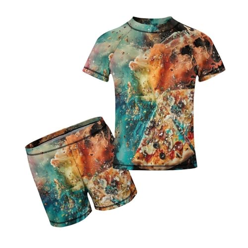Pizza GalaxyChildren's Casual Swimsuit Set - Simple and Versatile6-7Y（110cm）