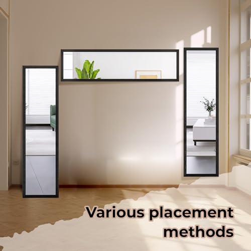 Image of LFT HUIMEI2Y Door Mirror Full Length, Wall-Mounted Mirror Black 50 inch x14 inch