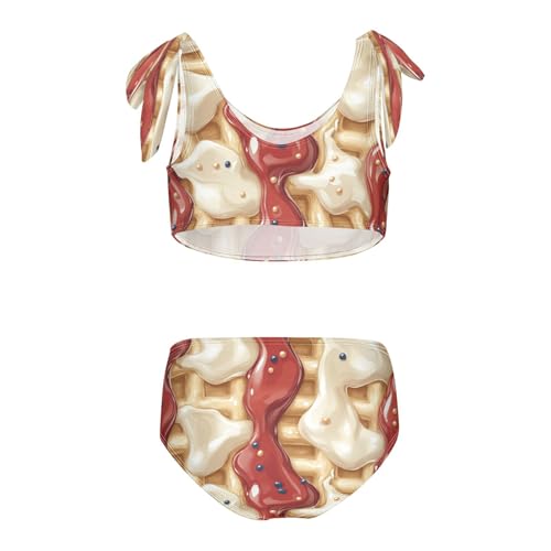 Milk Navy Burgundy Gold Ice Cream Girls Tankini Swimsuit Kids Bikini Sets 2 Pcs Bathing Suit 3T2