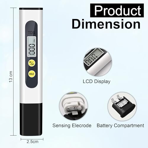 Image of GLUN Pre-Calibrated Pen Type Digital LCD TDS Meter Tester for Water Quality Testing (Ppm)