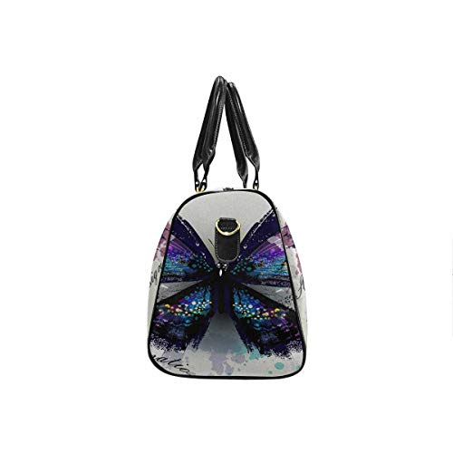 InterestPrint Unisex Duffel Bag Carry-on Bag Overnight Bag Weekender Bag Butterfly
