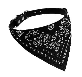 Collare per gatti con Panno Bandana, 6 Varianti di Colore, Taglia S - 26 cm di Circonferenza (NERO)