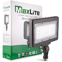 MaxLite MSF29UW-50BKT 29.5W Slim Flood Light - Outdoor Lights with Die Cast Aluminum Housing, 3400lm-3430lm, IP65, 5000K, Garden Lights, Landscape Lighting, 120-277V, cULus Listed
