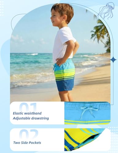 Short de bain garçon séchage rapide weVSwe avec taille réglable confortable