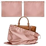 GWEOR 2 Pezzi Sacchetti Antipolvere per Borse 50x40 cm Custodia Protettiva in Tessuto Traspirante Organizer Armadio Elegante per Borse a Mano e Zaini Colore Champagne