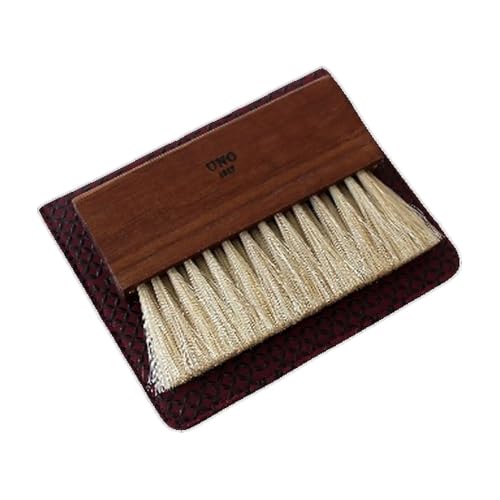 STAND BRUSH / 携帯用ケースつき 印伝・黒 紫 赤 ブラシ 卓上ブラシ 馬毛 工芸品 日本製 墨田区 東京 紫