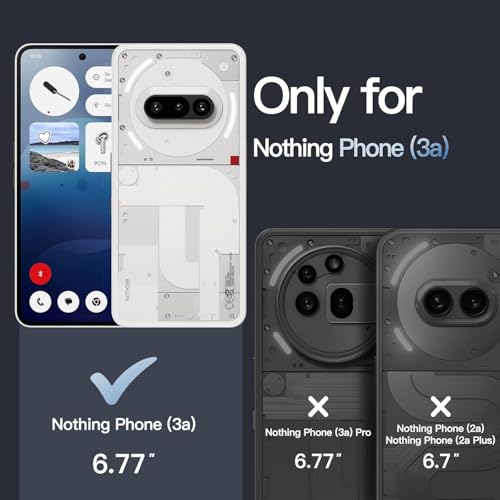 Image of ShieldTech Back Cover for Nothing Phone 3a | Rugged Armor Case with Ring Stand | 360 Protection | Shockproof | Camera & Screen Guard (PC, Black)