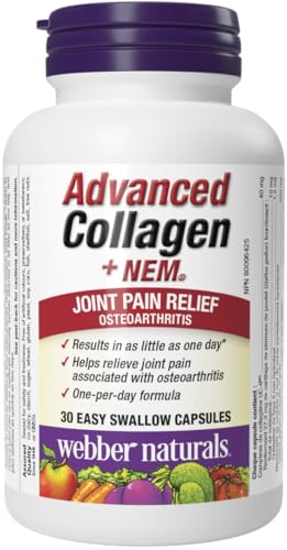 Webber Naturals Advanced Collagen with Natural Eggshell Membrane (NEM), 30 Capsules, Helps Relieve Joint Pain and Increase Flexibility