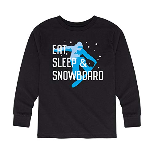Instant Message - Eat Sleep and Snowboard-Toddler and Youth Long Sleeve T-Shirt