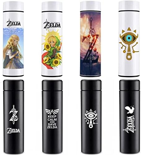 Zel-da- Water Bottle with LED Temperature Display The Legend of Zel Breath of The Wild Double Walled Vacuum Insulated Water Bottle,12H 16.9 oz/500ml (Temperature Display,04)