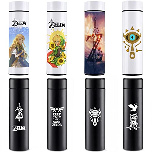 Zel-Da- Water Bottle With Led Temperature Display The Legend Of Zel Breath Of The Wild Double Walled Vacuum Insulated Water Bottle,12H 16.9 Oz/500Ml (Temperature Display,04) #TOP25