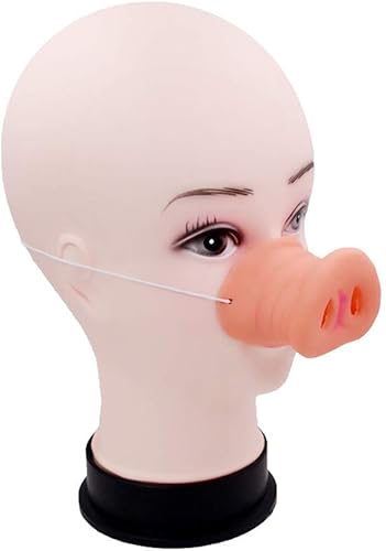 Miniatura 2 de Soochat Accesorios de hocico de nariz de cerdo con banda elástica para disfraz de cerdo, máscara de recuerdo de fiesta para Halloween, trucos de