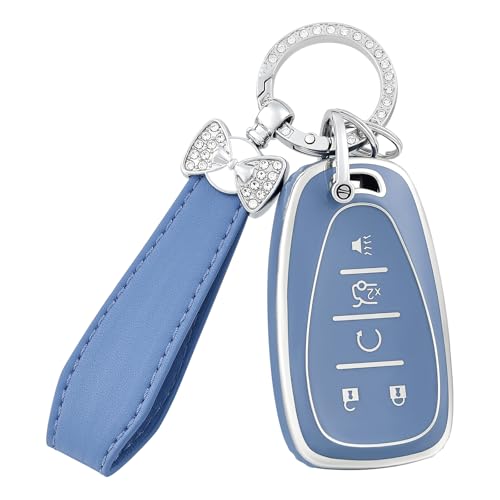 Étui pour clé de voiture Chevrolet antichoc avec anneau métallique