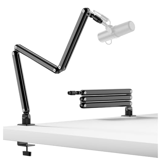 TODI Mic Arm for Lightweight Mics, Microphone Arm Rotatable, Storable Desk Mic Stand for Bear 3LB with Mount Clamp, Mic Stand Boom Arm with Cable Channel with 3/8'' 5/8'' Thread for Podcast, Gaming
