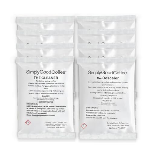 Premium Coffee Machine Descaler & Cleaner Bundle - 8 Packs for All Coffee Makers & Espresso Machines