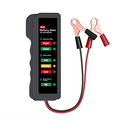 EDIAG 12V Car Battery Tester BM310 Digital Alternator Tester, Check Battery Condition & Alternator Charging for Car, Motorcycle