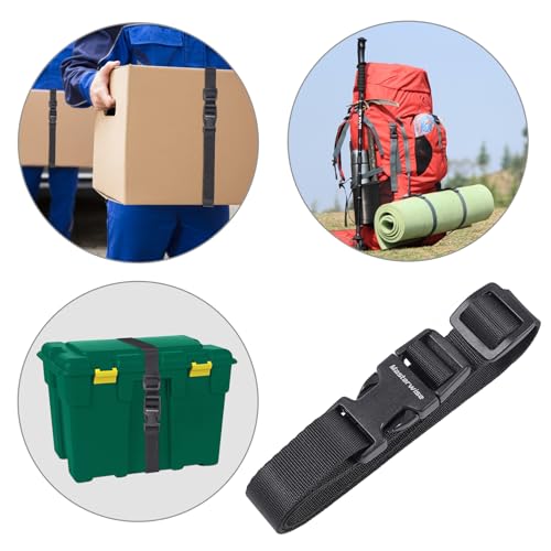 Image of Buckle Straps with Clips, Adjustable Nylon Straps with Buckle, Packing Strap, Black 4 Pack (2'x0.75)