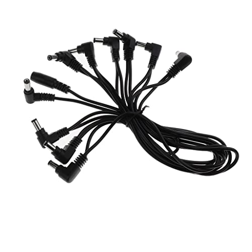 Câble alimentation pour pédale guitare multiprise 10 voies avec connecteur angle droit